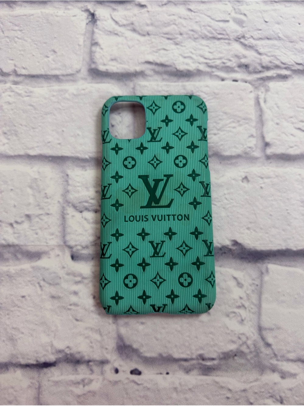 Louis Vuitton Teal Monogram Phone Case with Dark Green Print